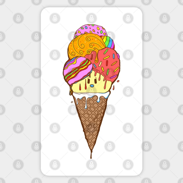 Rainbow Cute Ice Cream Cone Sticker by kenallouis